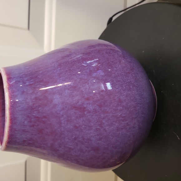 Chinese Plum Flambe Glaze Vase Signed M P w/ Chop Mark - Picture 4 of 10